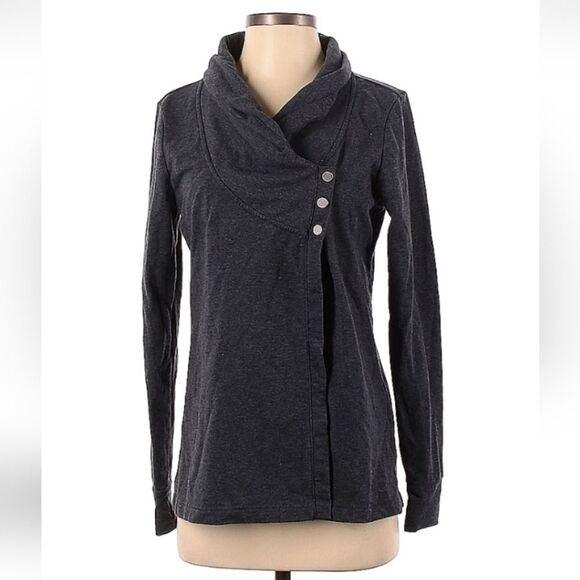 Danskin Small Stylish Button-Up Sweatshirt Cardigan Wrap Top Long Sleeve Womens - Picture 1 of 12